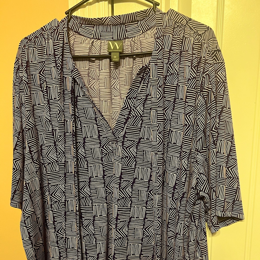 Women’s Blouse Purple and white